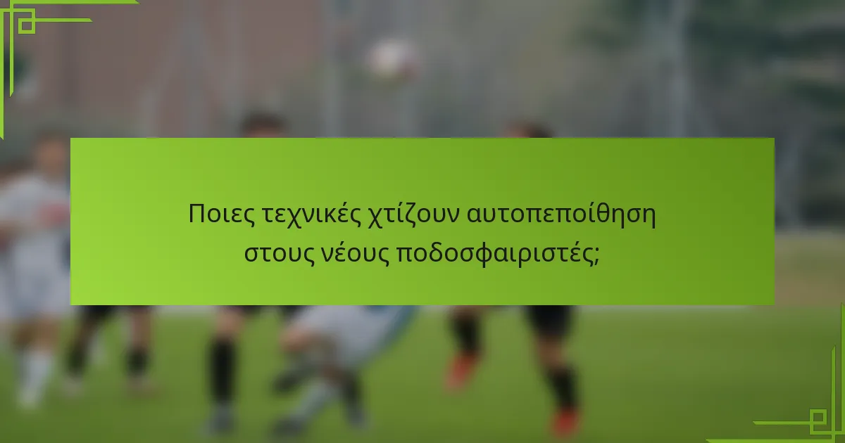 Ποιες τεχνικές χτίζουν αυτοπεποίθηση στους νέους ποδοσφαιριστές;